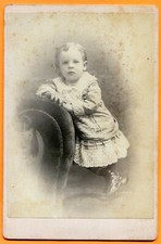 Portrait of a Small Child, circa 1890 Old Cabinet Card