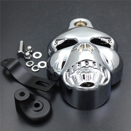 Motorcycle Chrome Skull Horn Cover for Harley Davidson Cowbell Horns
