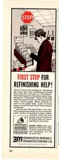 1964 Print Ad 3M Minnesota Mining & Manufacturing Co First Stop of Refinishing