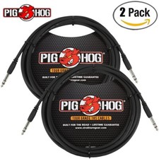 2-PACK Pig Hog PTRS15 15FT 1/4" TRS To Same Balanced Audio Cable