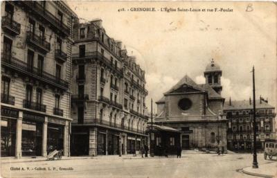 CPA AK GRENOBLE L'Église St-LAURENT et rue F.-Poulat (685084)