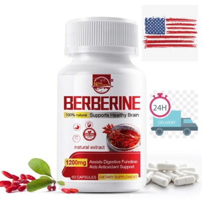Premium Berberine HCL Extract 1200mg, Healthy Cholesterol, Anti-inflammatory