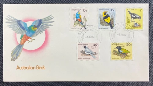 1980 Australian Birds FDC First Day Cover GPO Brisbane (Qld) FDI Postmark