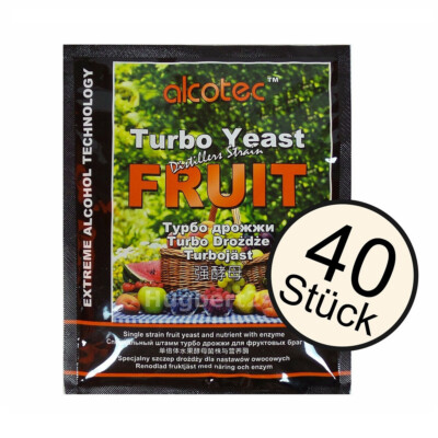 40 x Alcotec Fruit Turbo Enzym Alkohol Gärhefe Hefe Brennhefe Destillation Obst