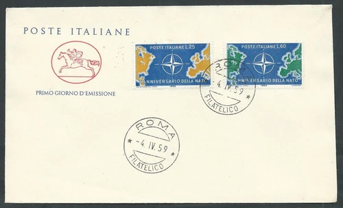1959 ITALY FDC HORSE BORN NO ARRIVAL STAMP - KI24