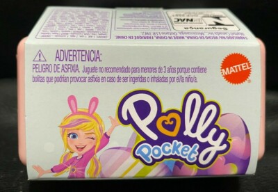 Polly Pocket Easter Egg Pink Carton Doll Case 2 Eggs 3 Accessories Mattel Figure