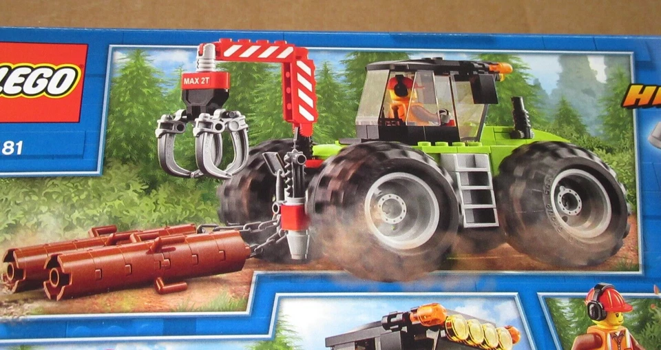 Lego CITY 60181 ~ TRACTOR FORESTAL ~ Leñador de garras de motosierra de troncos de árbol NISB retirado Foto 4 de 4