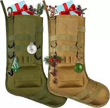 Tactical Christmas Stocking Mantel Decoration Military Molle Pouch Hunting Gear