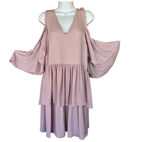 open lace back dress REBECCA MINKOFF Selandra Dress Blouson Long Sleeve Womans Sz XL100%  Polyester  conSHINEment