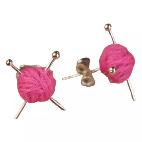Yarn ball earrings shop