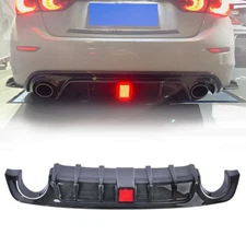New Carbon Fiber Rear Bumper Diffuser Lip fit Infiniti Q50 2018-2024 LED LIGHT