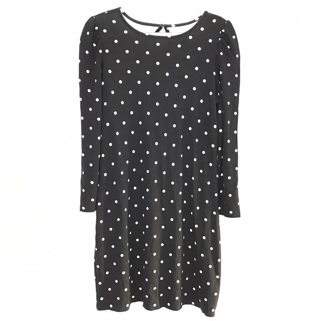 Old Navy Womens Sz S Black White Polka Dot Long Sleeve Shift Dress | eBay
