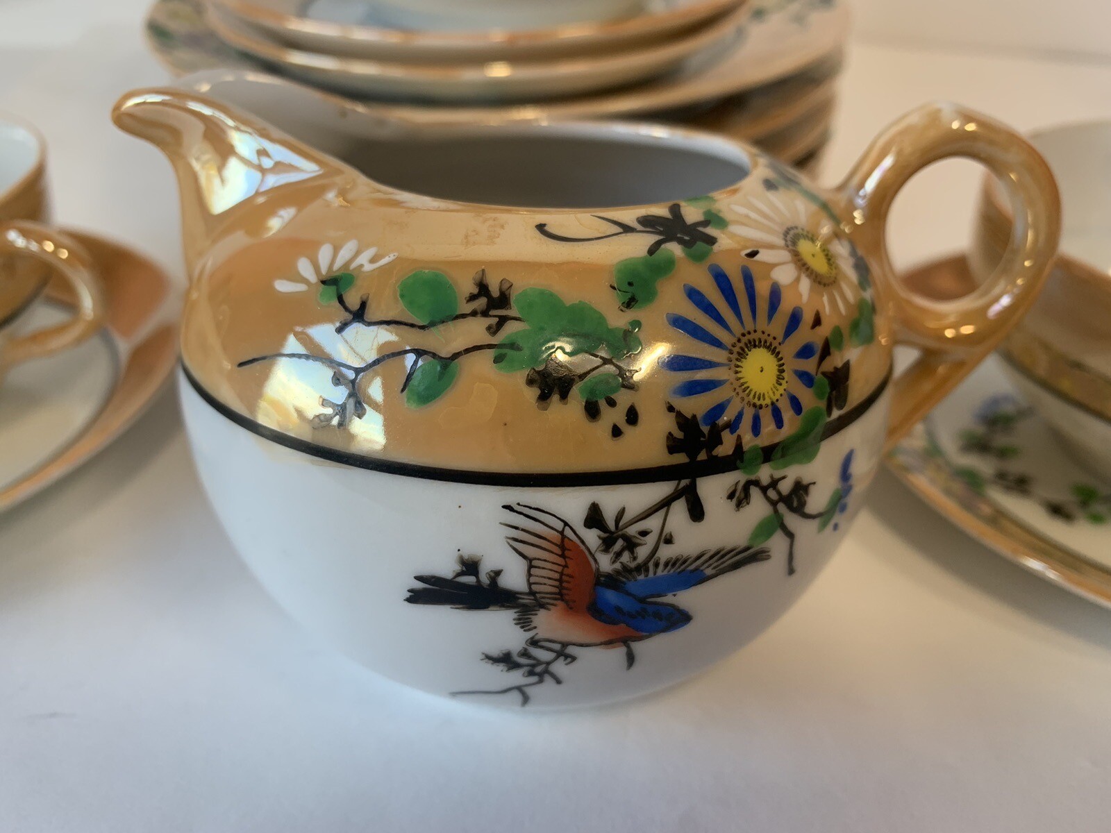 Vintage Hand Painted Porcelain Japanese Tea Set eBay