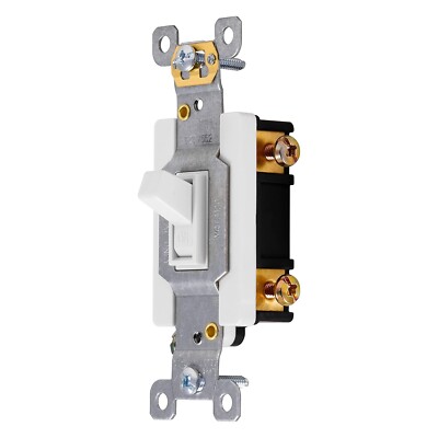 GE Heavy-Duty In-Wall Light/Fan Switch 20A/120V AC White 42160