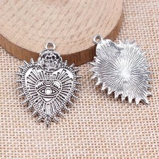 30 Pcs Tibetan Silver Heart Charms Pendant 37x29MM DIY Jewelry Making C15842