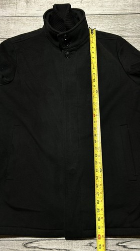 Men's Hugo Boss Wool/Cashmere Overcoat with Zip-Up Knit Collar. Size 52 - Picture 5 of 14
