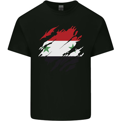 Zerrissen Syrien Flagge Syrischer Tag Fußball Kinder T-Shirt Kinder