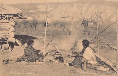 #ad Sioux Indians Preparing Meal South Dakota Postcard $25.00