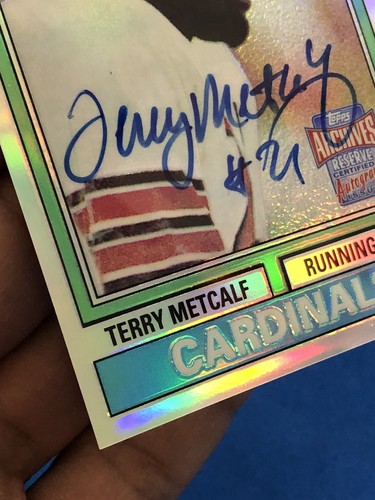 2001 Topps Archives Reserve Terry Metcalf Refractor Auto #444 Cardinals - Picture 7 of 10