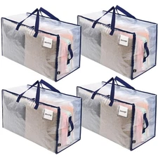 4 Pack Moving and Storage Bags Heavy Duty Alternative to Moving Boxes Large P...