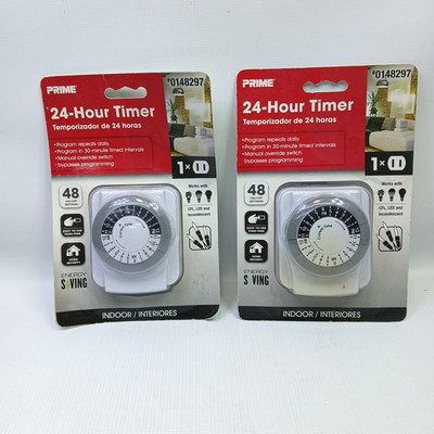 Prime Heavy Duty 24-hr Programmable Timer. #0148297 Easy to Use. New. Lot Of 2