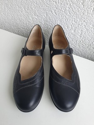 Durea  Damen Halbschuhe Slipper Ballerinas Schwarz Leder Gr. 38,5/UK 5,5 