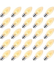 50 Pack C9 Clear Incandescent Light Bulbs 7 Watt E17 Base - Replacement