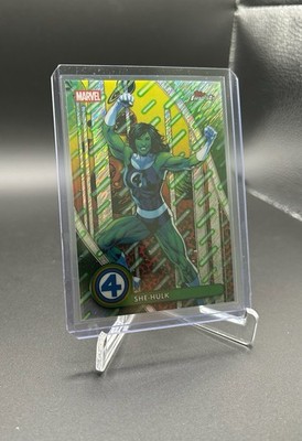 2026 Topps Finest Fantastic Four She-Hulk #97 Cosmic Ray Refractor /65 Marvel