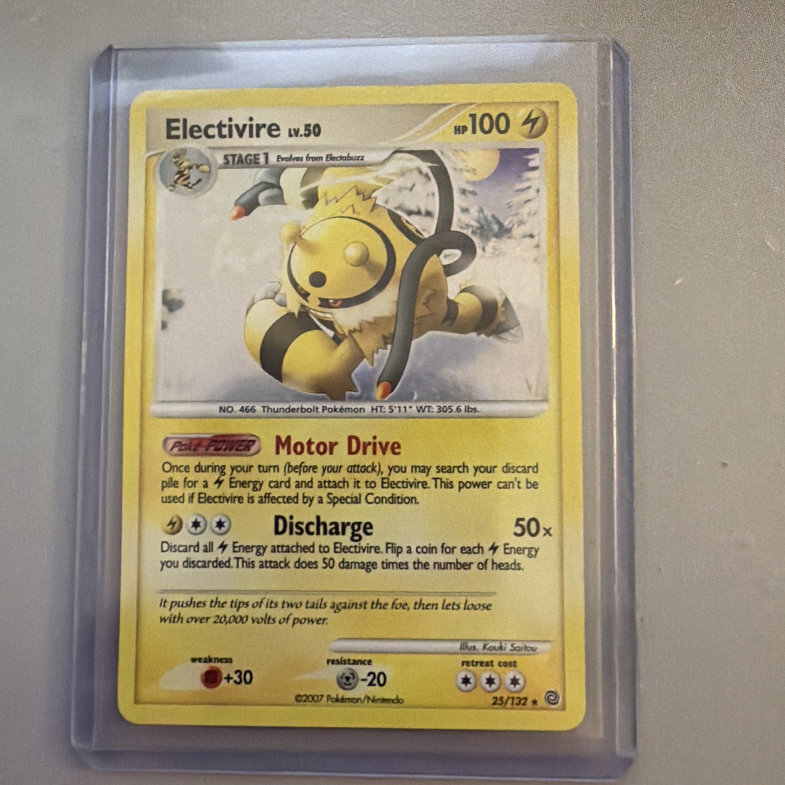 2007 Electivire 25/132 Secret Wonders Holo Rare LP Nintendo Pokemon Card