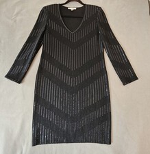 St. John Knit Black Sequin Dress size Small. Quiet Elegance. Cocktail Party.