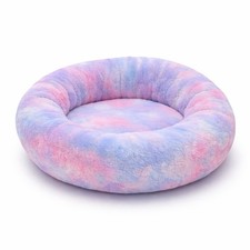 Calming Dog Bed Donut Anti Anxiety Plush Soft Pet Bed Washable S 23inch