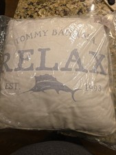 Tommy Bahama Home  Relax  Decorative Pillow 18x18 Beige Cotton NEW Beach Fishing