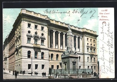 Baltimore, MD, New Court House, Ansichtskarte 1907 