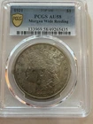 1921 Vam Morgan Dollar PCGS AU 58 Top 100 Wide Reeds