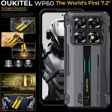 7.2" 5G OUKITEL WP60 Rugged Mobile Android 15 Phone Outdoors 512GB 120Hz Unlock