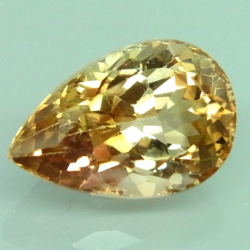 TWINKLING! 5,35ct.Rich Sparkle Apricot Peach Imperial Topas Brazil Pear 12x8mm. - Bild 2 von 4