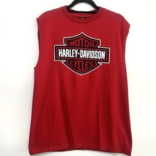 VF Imagewear Harley-Davidson Men's Red Sleeveless T-Shirt Orlando Fl 2010 Large