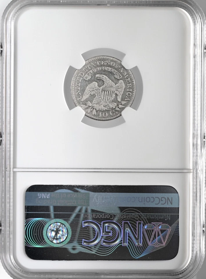 1821  10C CAPPED BUST SILVER DIME  NGC VF DETAILS "SCRATCHES"  8404749-045 - Image 4 of 4