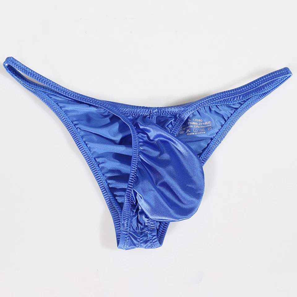 Men's Briefs Shiny Oil Underwear Smooth Sexy Low Waist Underpant Bikini Shorts - Image 2 of 4