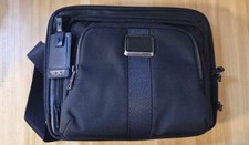 Tumi Alpha Bravo Black Men s Jackson Crossbody Zip Bag Pockets Adjustable Strap