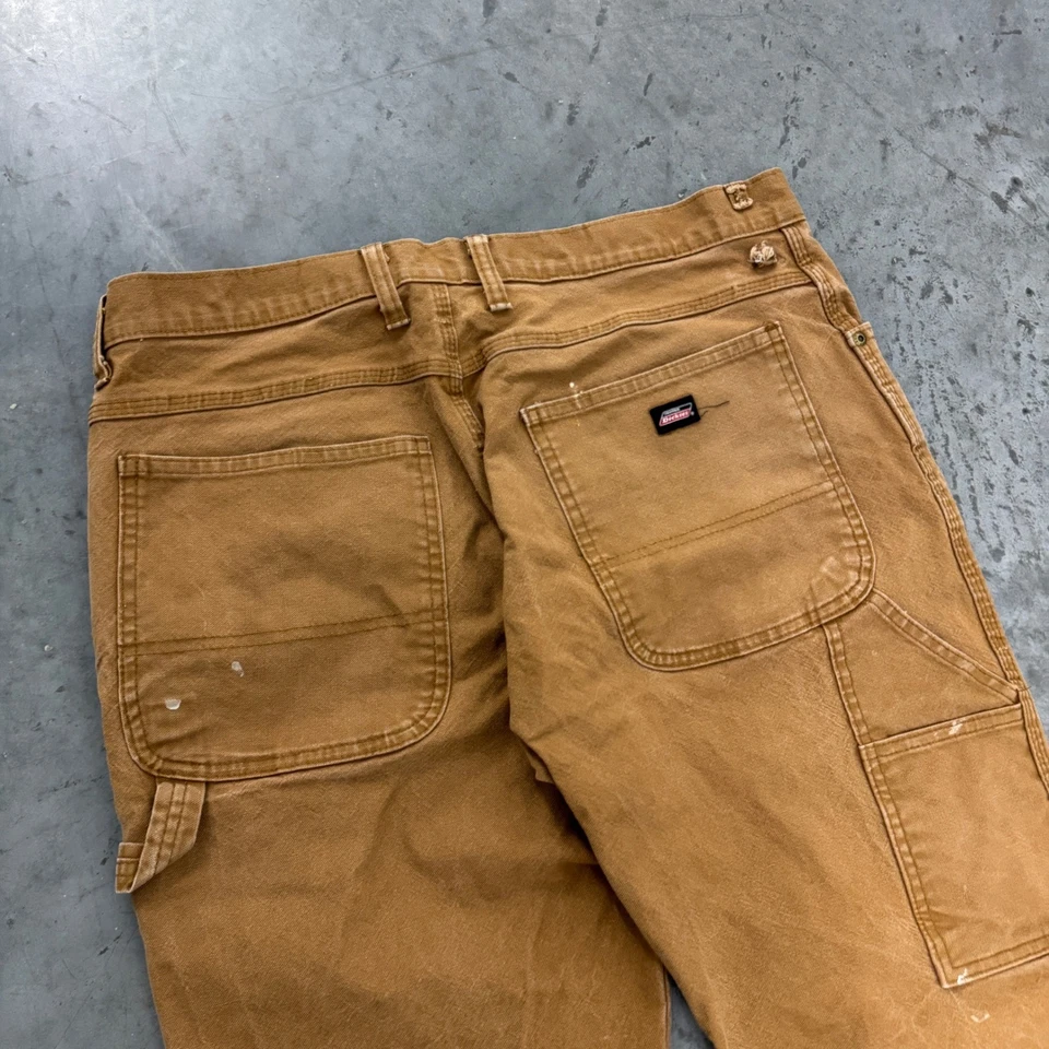 Dickies Mens Brown Carpenter Pants Workwear Size 34W Utility Loose Fit - Image 2 of 4