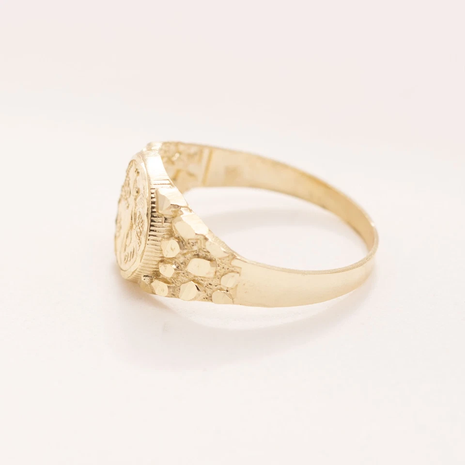 Anillo de oro amarillo pepita centenario 50 pesos mexicanos oro macizo 10K Foto 3 de 4