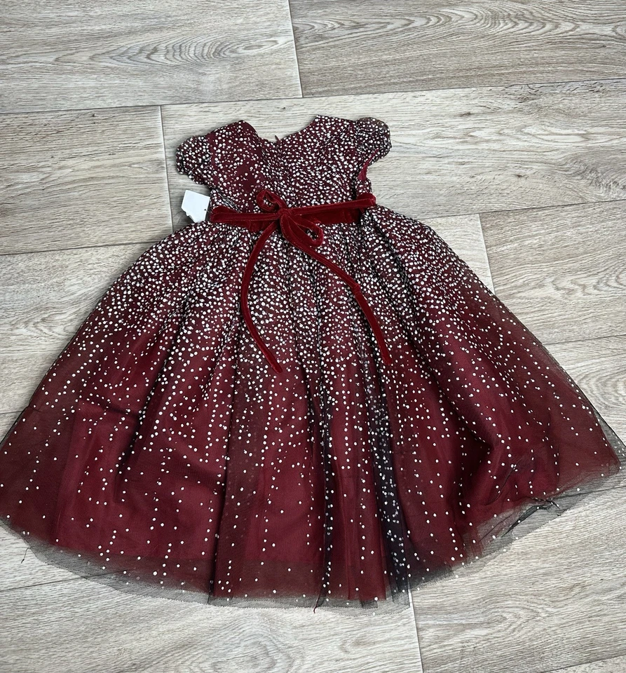 Nuevo con etiquetas Vestido de Navidad Isobella & Chloe 3T Vacaciones Boda Flor Niña Fiesta C162 Foto 3 de 4