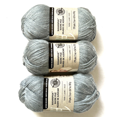 3 Skeins Loops & Threads Sugarspun Yarn Color Bluejeans 3oz knit crochet craft
