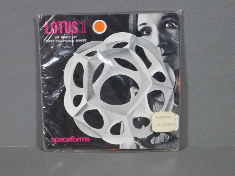 SEALED 1968 Spaceforms LOTUS 1 Orange Geometric Paper Sculpture by  J. Bottomley