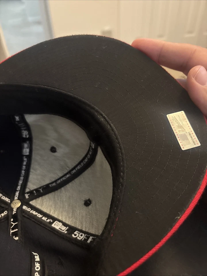 New Era Atlanta Braves 59Fifty Fitted Hat Cap Red/Blue, Size 7 7/8 - Image 4 of 4