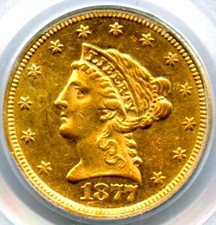 1877 $2.50 Liberty Head Gold, PCGS AU58, CAC Approved, Only 1632 Minted!****