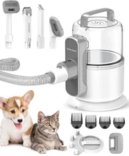 Simple Way Pet Grooming Vacuum, 6 in 1 Dog Grooming Kit - White