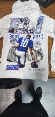 New York Giant's Eli Manning Kneeling Rings Hoodie - Image 1 of 3