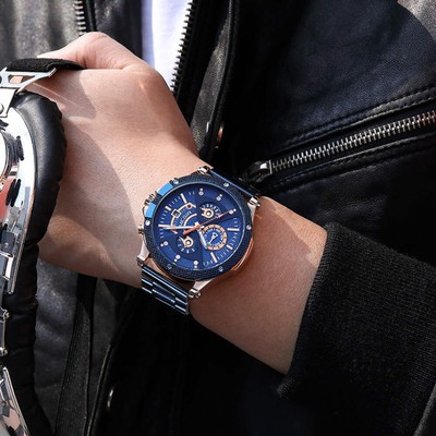 Multifunctional Steel Sports Watch with Calendar and Glow Features
